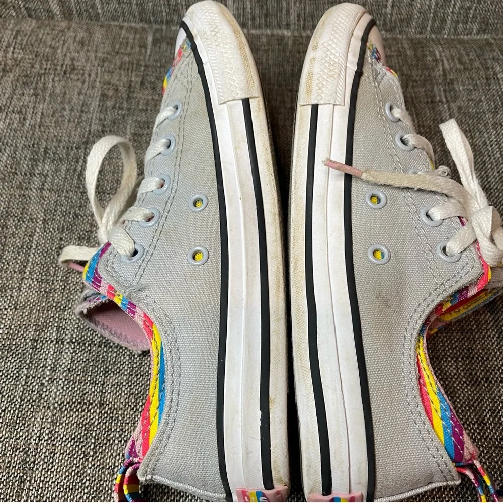 Converse All Star CTAS 669818F Wolf Gray Rainbow‎ Stripe Sneaker Youth Size 3